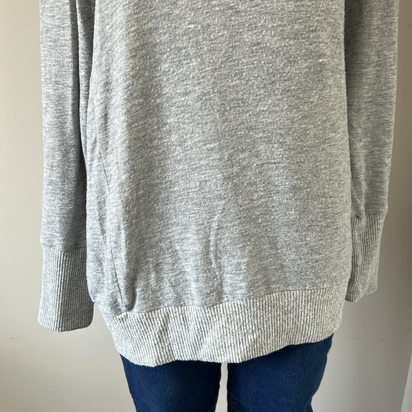 Michael Stars Convertible Top Heather Grey Long sleeve shirt off the shoulder L - Picture 6 of 11
